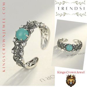 Contrast 925 Sterling Silver Open Ring